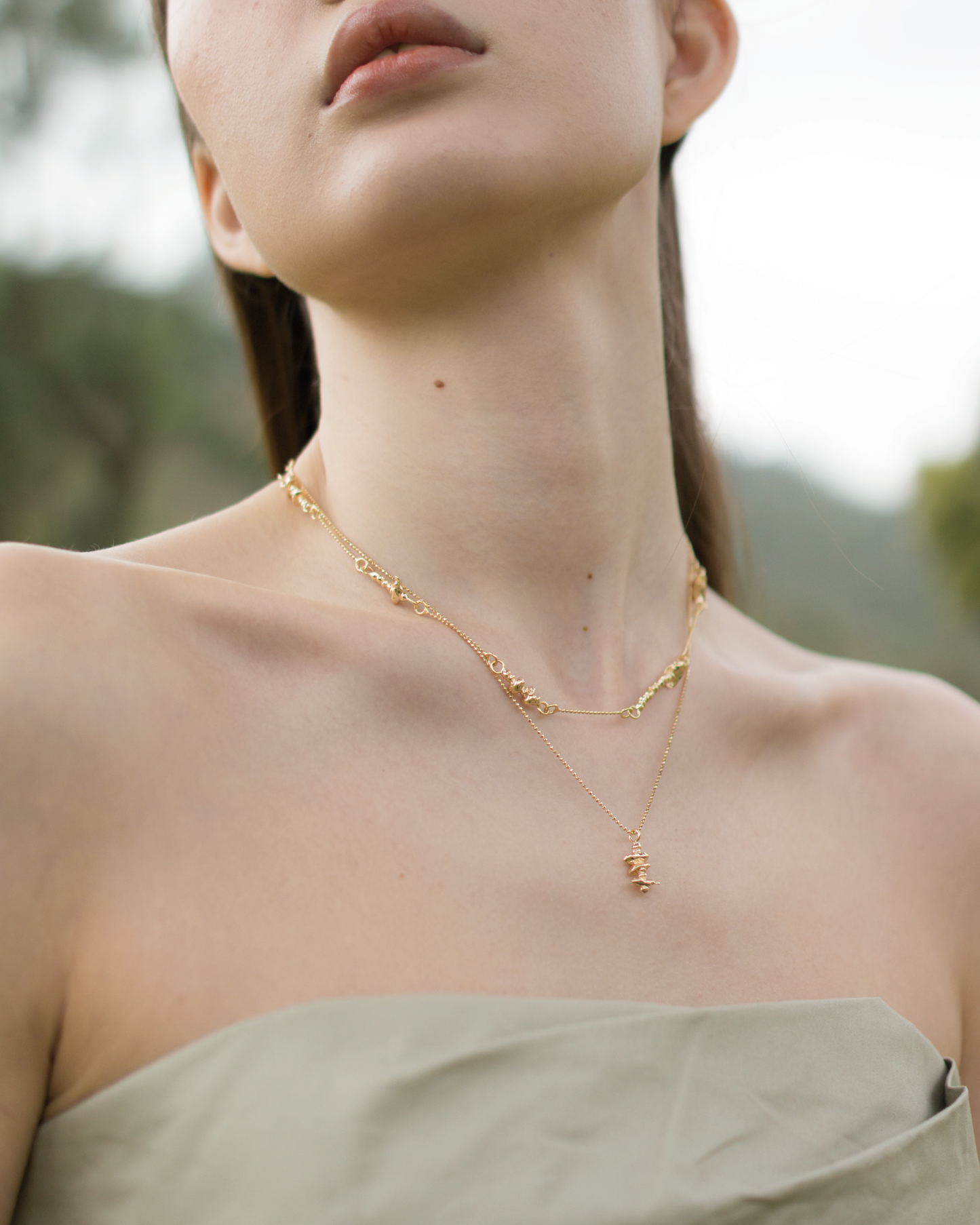 Island Necklace - Light gold