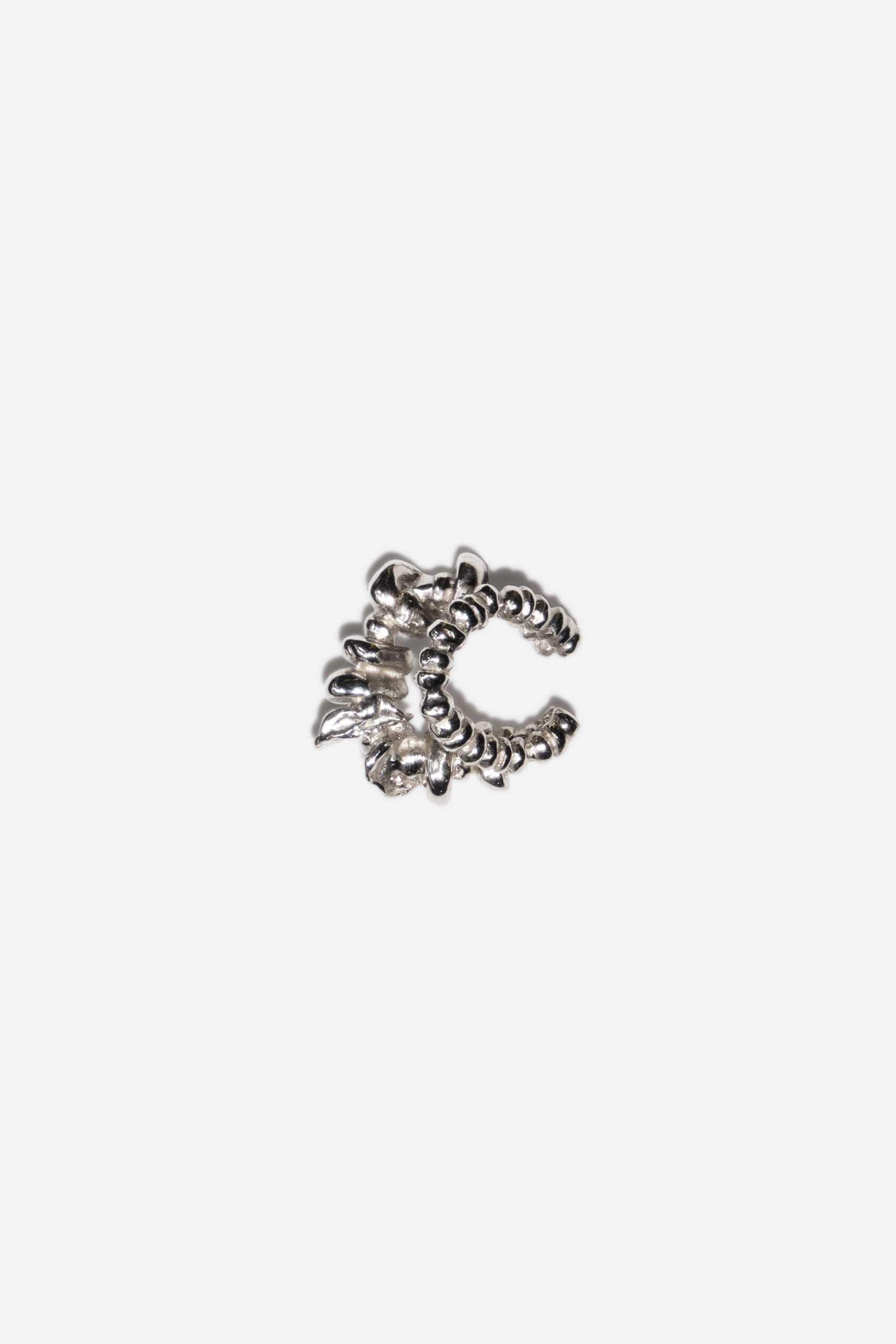 Stacked Stone Ear Cuff - Silver