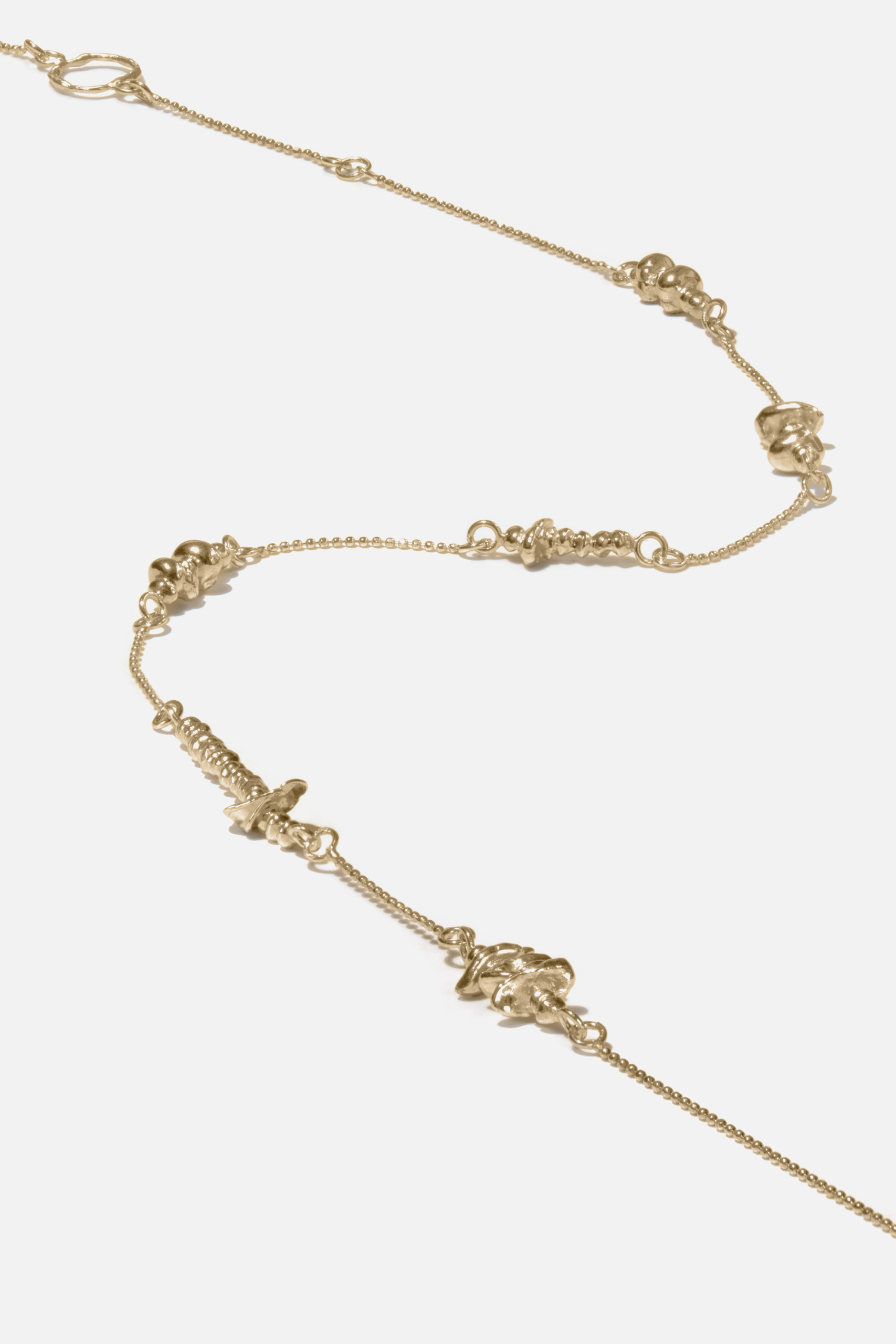 Stone Chain Necklace - Gold