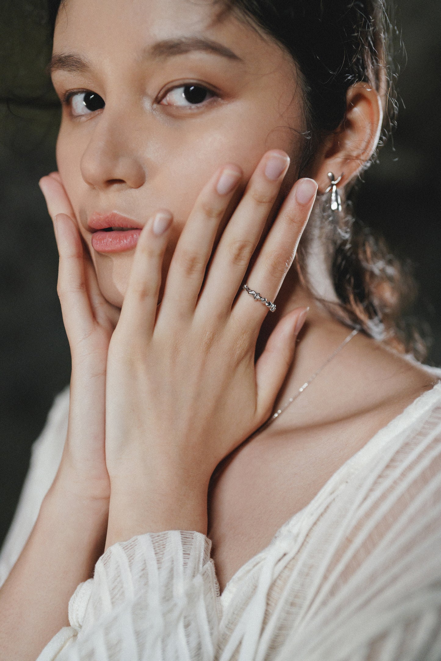 Stacked Stone Ring - Silver