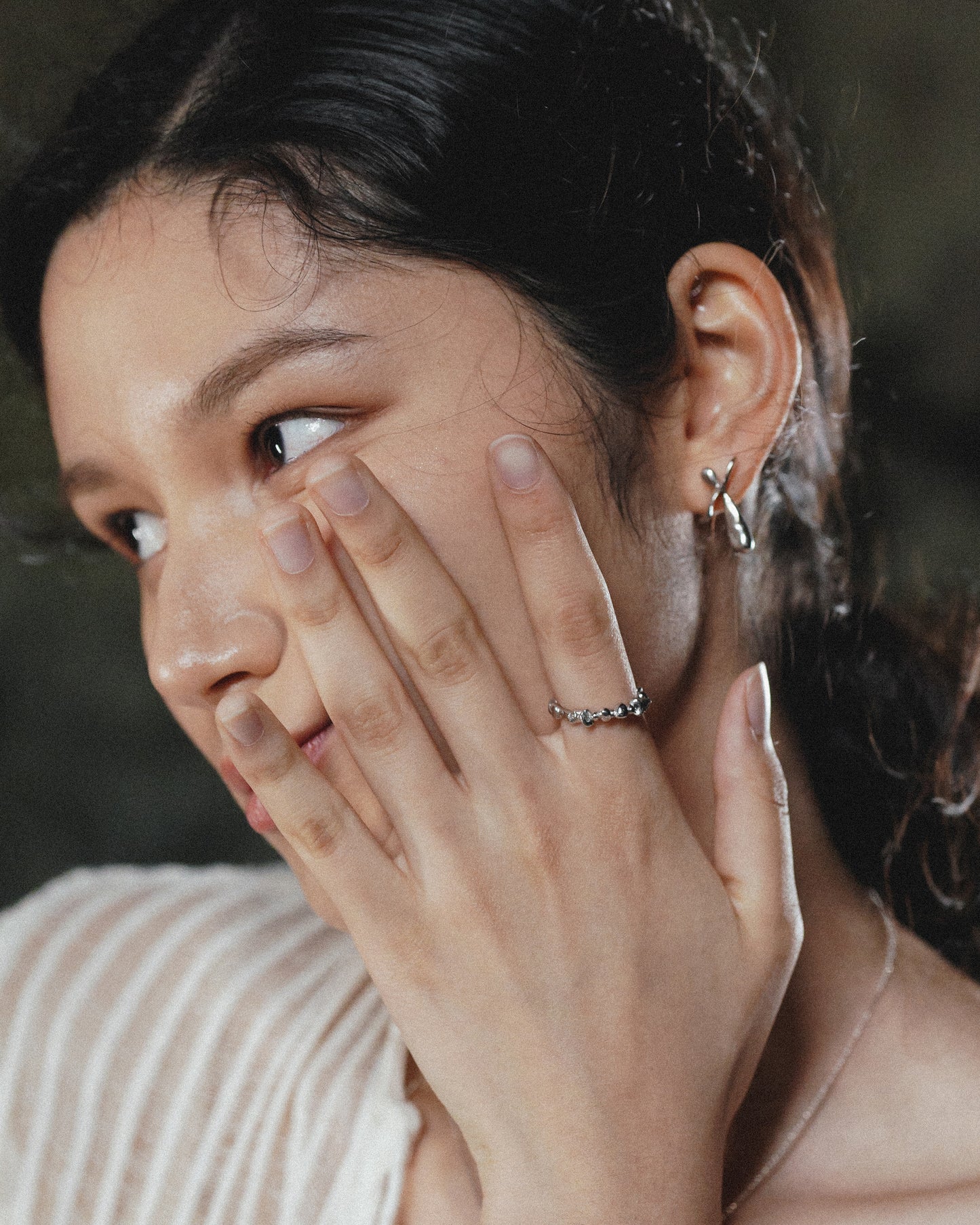 Stacked Stone Ring - Silver